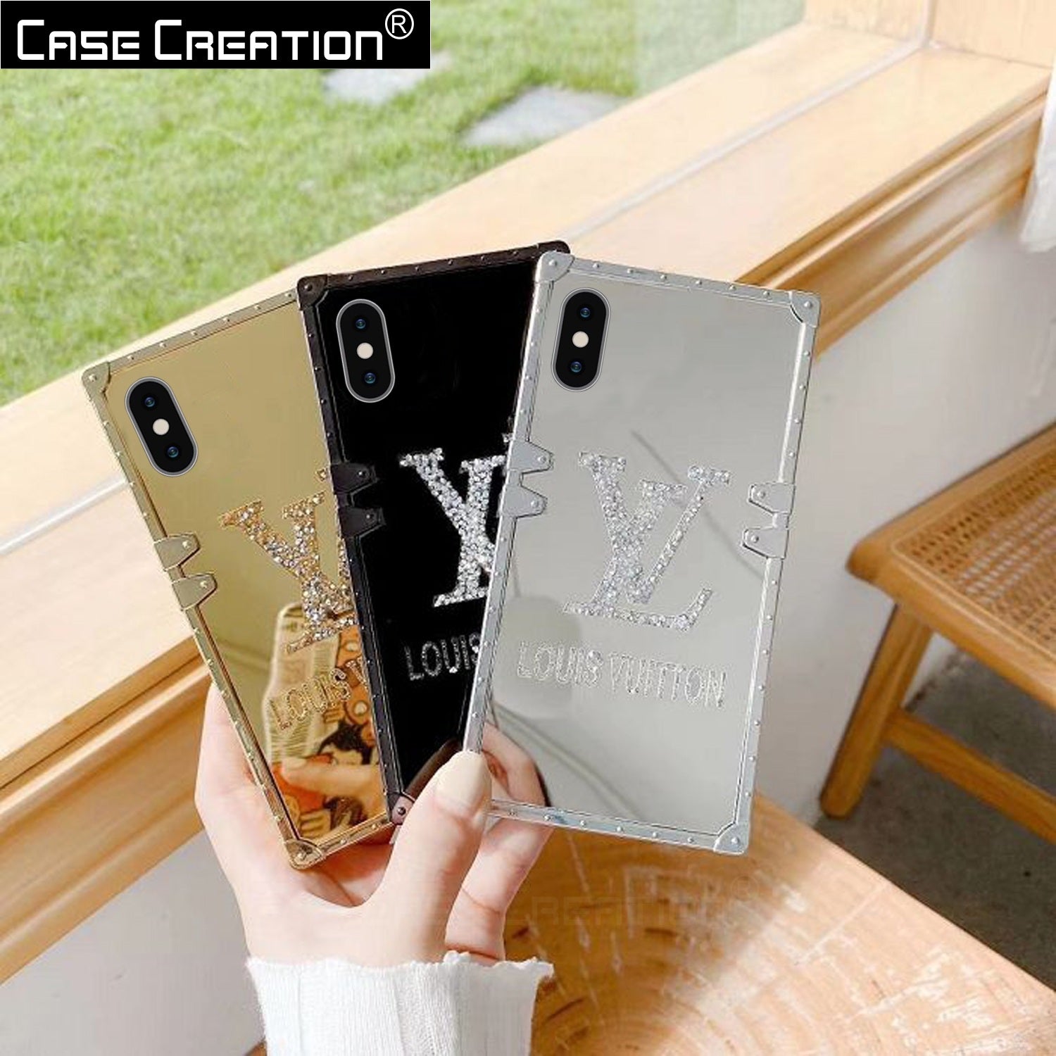3D Diamond Mirror Square Shape Sparkle Glitter Phone Case